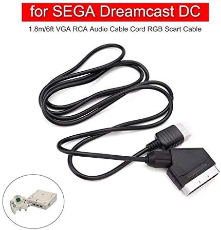 WILIAS - 1,8 m/6ft VGA RCA Audio kábel Kábel RGB Scart Kábel SEGA Dreamcast DC Konzol Gép Játék Accessorie