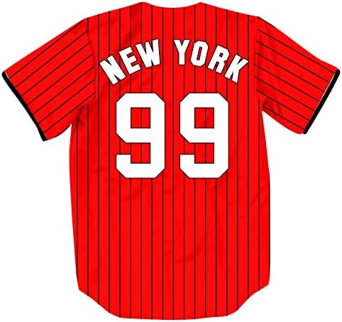 TIFIYA New York 99 Csíkos Nyomtatott Baseball Jersey york Baseball Team Ingek Férfiak/Nők/Fiatal
