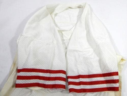 San Francisco 49ers Üres Játék Kiadott Fehér Jersey 54 DP33903 - Aláíratlan NFL Játék Használt Mezek