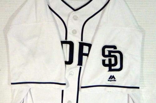 2017 San Diego Padres Griffin Benedek 81 Játék Használt Fehér Jersey SDP1102 - Játék Használt MLB Mezek