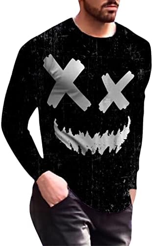WOCACHI Katona Hosszú Ujjú T shirt Mens, Őszi Téli Divat 3D Grafikus Újdonság Maximum Edzőtermi Edzés Tervező Tshirt