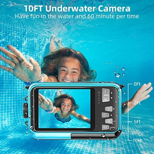 Vízálló Digitális Fényképezőgép Fényképezés 2.7 K 48MP Full HD Videó Felvevő Kettős Screens10FT Víz alatti Kamera Snorkeling