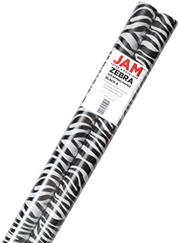 JAM Papír Ajándék Wrap - Zebra Csomagolópapír - 50 Négyzetméter Ft Összesen - Fekete & Fehér Safari Csíkos - 2 Tekercs/Csomag