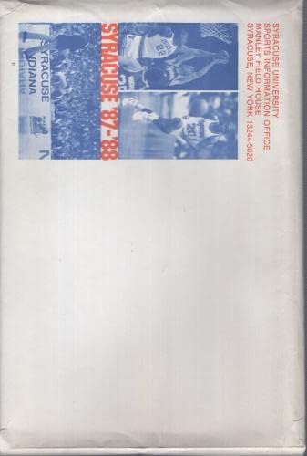 Sherman Douglas+boeheim Aláírt 1987-88 Syracuse Kosárlabda Media Guide Szövetség - Dedikált Kosárlabda