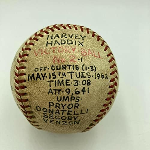 Harvey Haddix Játék Használt Utolsó Pályán Győzelmet Baseball Nyerni 2 Május 15-én, 1962 Kalózok - MLB Baseball Játék,