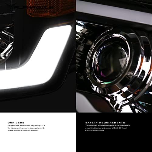 Alfa Baglyok 8711309 Quad-Pro Sorozat Teljes LED Projektor Fényszóró Fehér LED Bar & Soros Jel - Fekete Borostyán Illik
