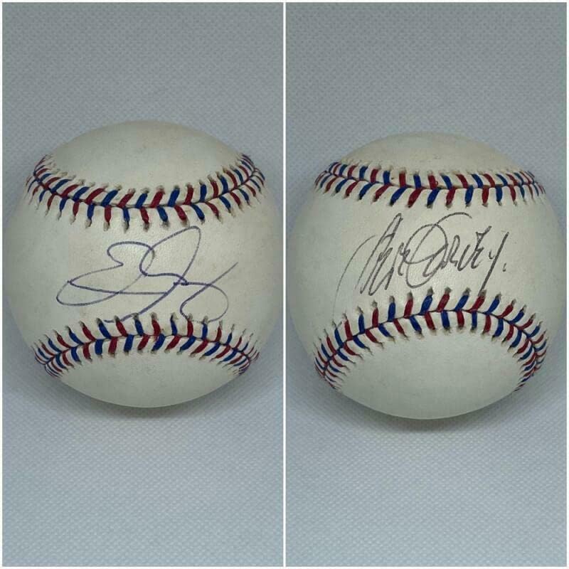 Eric Gagne & Steve Garvey Kettős Aláírt Autogramot Baseball - La Dodgers Legends - Dedikált Baseball
