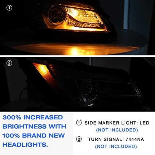 VehicleAid Halogén Modell Fényszóró Szerelvény a Hagymák alkalmasak 2014- Buick LaCrosse-LED Projektor Fényszóró