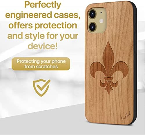 CaseYard Fa Telefon tok iPhone 11 Lézer Gravírozott francia Tipp Design Cseresznye Fa Kompatibilis iPhone esetében Védő