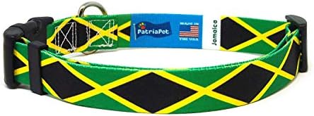 Jamaica Nyakörv | Jamaica Zászló | gyorskioldó Csattal | Made in NJ, USA | a Kis Kutyák
