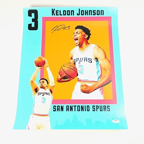 Keldon Johnson aláírt 16x20 fotó PSA/DNS-San Antonio Spurs Aláírt - Dedikált NBA-Fotók