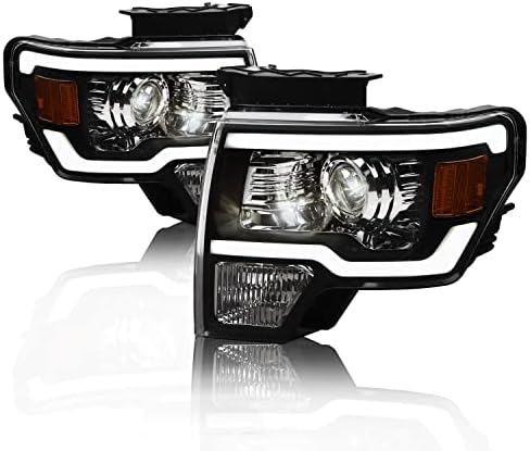 Alfa Baglyok 8711392 Projektor Fényszóró Fehér LED Bar - Fekete Borostyán Illik 2009-2014 Ford F150 Halogén Modellek