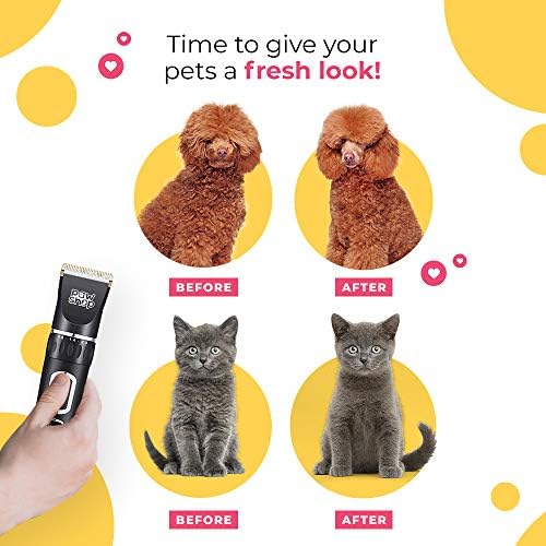 ILLUMISHIELD PawShop Újratölthető & Vezeték nélküli Pet Haj Clipper . Alacsony Zajszint Ápolás & Vágás Készlet Pet LCD