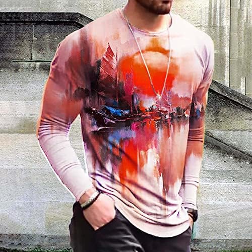 Ingek Férfiak számára,a Férfi Felsők 3D Nyomtatott Alkalmi Hosszú Ujjú T-shirt Férfi Grafikus Póló Kerek Nyakú Pulóver