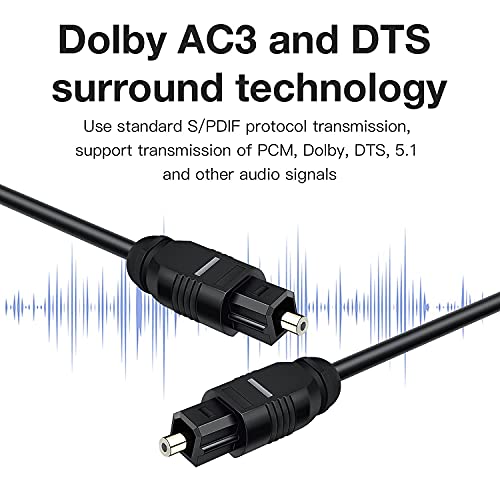 2 DB Digitális Optikai Audio Kábel 6ft1.8M - [24 KARÁTOS Aranyozott, Ultra-Tartós] Slim Optikai Kábel Digitális Audio