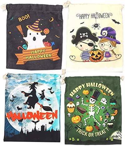 Hemoton 4db Halloween Party Húzózsinórral Ajándék Táska Fél Candy Tároló Táska (Random Stílus)