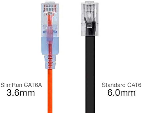 Monoprice Cat6A Ethernet Patch Kábel 3 méter - Narancs | Snagless RJ45 550Mhz UTP Tiszta, Csupasz Réz Drót 10G 30AWG
