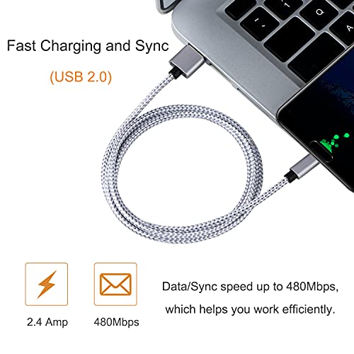 EKVINOR USB C Típusú Kábel, 2Pack 3ft USB A-USB C Fonott Nylon Gyors Töltés Kábel Kompatibilis a Galaxy S10 S9 S8 Plusz