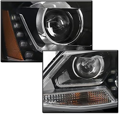 ZMAUTOPARTS DRL LED Fekete Projektor Fényszórók, Fényszóró, 6 Fehér LED Világítás DRL 2011-2017 Volkswagen Jetta