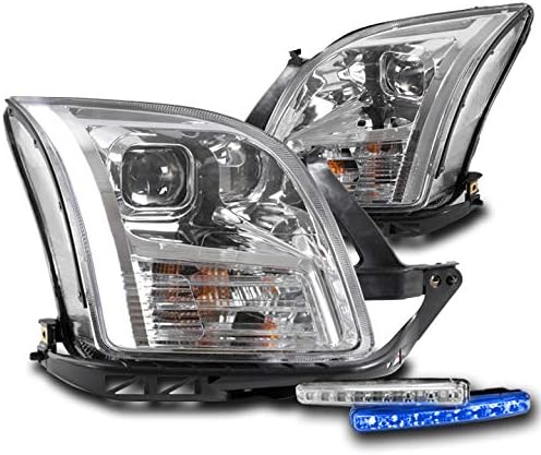 ZMAUTOPARTS LED Chrome-Vetítő Fényszórók, Fényszóró, 6 Kék LED Világítás DRL A 2006-2009-Es Ford Fusion
