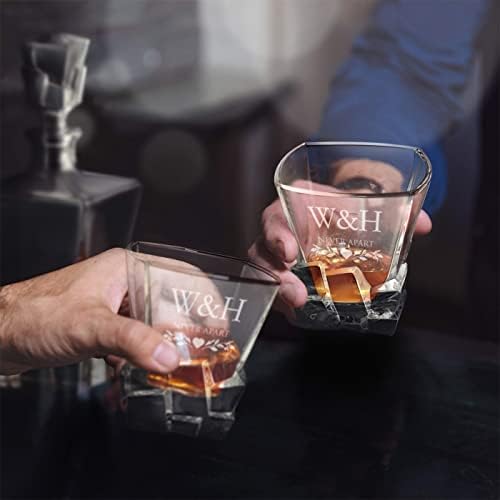Maverton Személyre szabott Whiskys Üveget, majd 4 szemüveg párok - Elegáns Whisky meg a gravírozás - jégkocka-modellt
