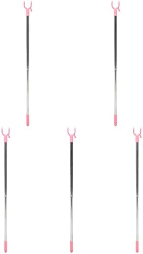 Cabilock Fogasok Rack Ruházat 5db Reach Pole Reach Stick Behúzható Reach Stick Szekrényben Pole-Hook Hook 100cm Ruhaszárító