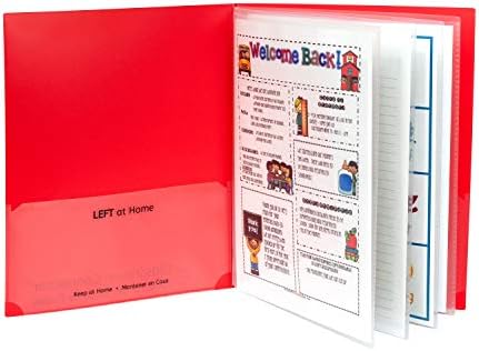 A C-Vonal Osztályteremben Csatlakozó™ Multi-Pocket Iskola-to-Haza Portfólió, Vörös, 15/BX (32304), 9.5 x 11.75 x 0.25