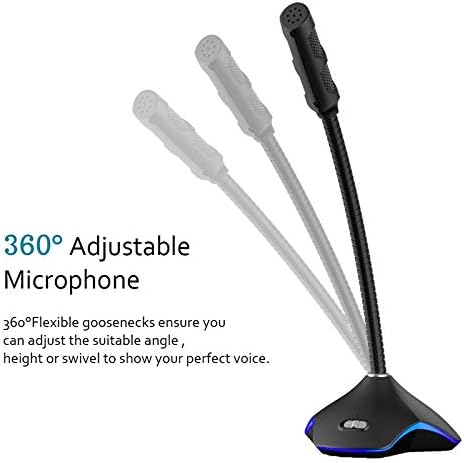 SJYDQ USB Mikrofon, LED Lámpa PC Számítógép Laptop Notebook Asztali Játék Beszélget zajcsökkentő Mikrofon
