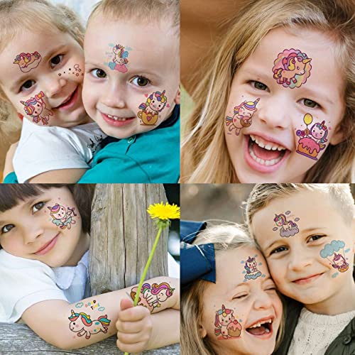 TASROI 50 DB Aranyos Egyszarvú Ideiglenes Tetoválás A Gyerekek, Lányok, Tini, Vízálló Hamis Kezét, Arcát Tetoválás Matrica