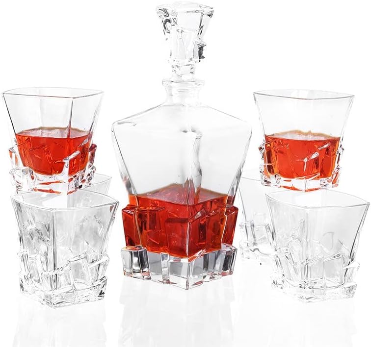 MEGSZEREZNI Whiskys Üveg Meghatározott Üveg Whiskys Üveget Készlet 6 Régimódi Szemüveg Nagy Scotch Whisky (Szín : Egy,