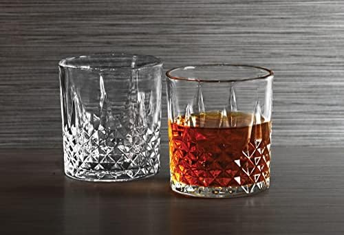 Circleware Winston Nehéz Bázis Whiskys Üveg Poharat, Set, 4, Szórakozás Étkészlet Üvegáru a Víz, Gyümölcslé, Sör, Bár,