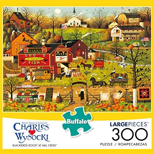 Buffalo Játékok - Charles Wysocki - Feketerigó Alszanak a Mill Creek - 300 Nagy Darab Jigsaw Puzzle