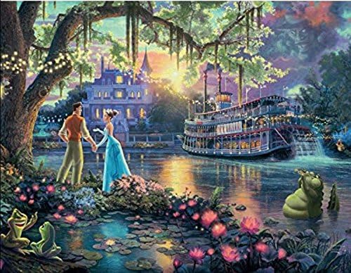 Ceaco - 4 az 1-ben-Ot - Thomas Kinkade - Disney Dreams Gyűjtemény - Lion King, Peter Pan, Hercegnő & a Béka & Dzsungel