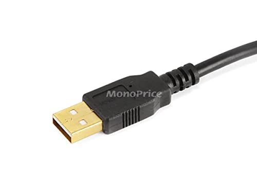 Monoprice USB Típus-A-Micro B Típusú 2.0 Kábel - 3 Láb - Fekete (3 Csomag) 5-Pin 28/24AWG, Aranyozott Csatlakozók