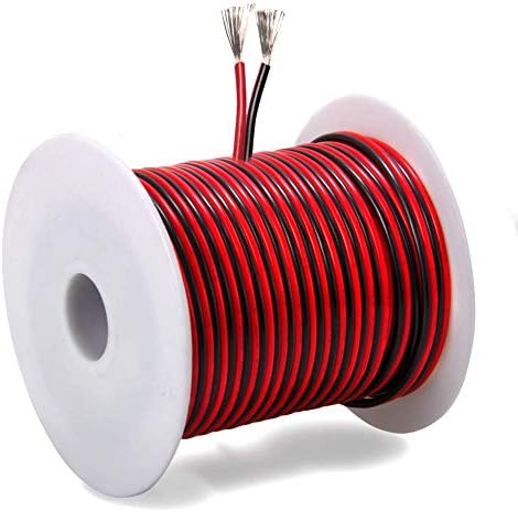 18 Gauge (40 láb hosszú) Ónozott Réz 2pin 2 Szín Vörös Fekete kábeltévéje Elektromos Vezeték LED Szalagok Hosszabbító