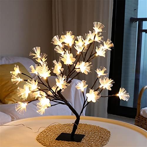 LHLLHL LED Sakura Fa asztali Lámpa Dekoratív Éjjeli Lámpák Haza Hálószoba Esküvői Északi Dekoráció Éjszakai Fény (Szín