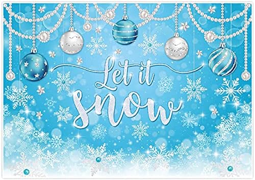 Allenjoy 7x5ft Kék Let it Snow Hátteret Gyerekek Lány Karácsony Karácsony Téli Csodaország Onederland Hópelyhek Ünnepi