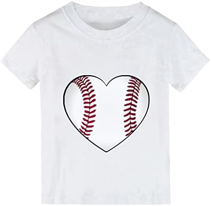 Nyári egyszínű Baseball Szív Rajzfilm Nyomtatási Fiúk, Lányok Maximum Rövid Ujjú póló a Fiúk, a Kisfiú Ruhák
