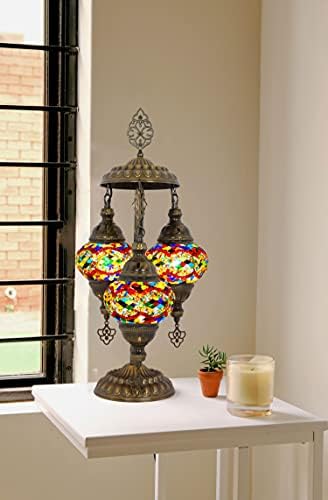 mozaist török asztali Lámpa, Bohém Éjszakai Fény 3 Mozaik Világon, Kézzel készített Marokkói Bohém Éjjeli Lámpaernyő,