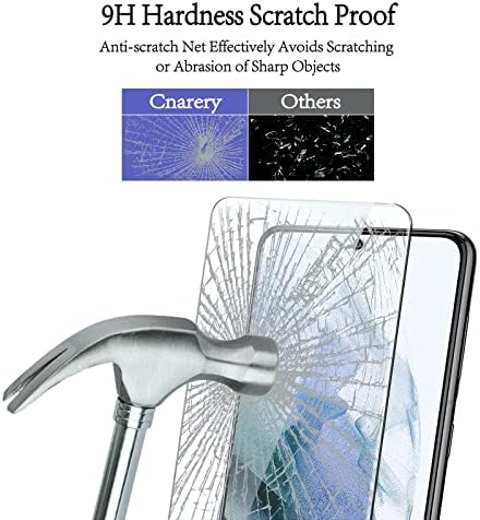 Cnarery [2+2 Csomag] 2 Csomag képernyővédő fólia Samsung Galaxy S21 5G Támogatás Ujjlenyomat, 2 Csomag Kamera Lencséjét
