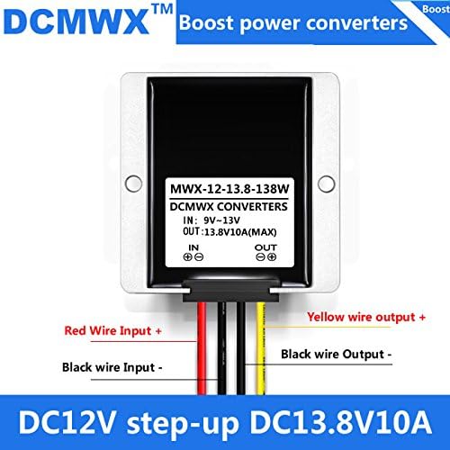 DCMWX áramátalakító,12V 13.8V10A,step-up modul,boost konverter,vízálló teljesítmény alkalmazkodni
