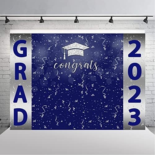 Lofaris Érettségi Hátteret, Navy Kék, Ezüstös Osztály 2023 Congradulation Fotózás Hátteret Agglegény Kap Congrats Grad