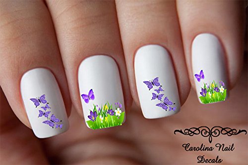 Tavaszi Virágok & Pillangók Design 1 Köröm Matrica