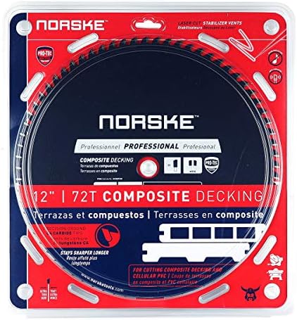 Norske Eszközök NCSBP228 10 inch x 64T Kompozit Burkoló (Trex), valamint a Bambusz Deszkázat, fűrészlap a 5/8 hüvelyk