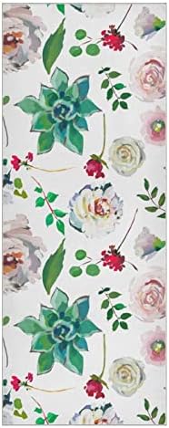 Augenstern Jóga Takaró Fehér-Rózsa-Pozsgás Növények-Akvarell Jóga Törölközőt Jóga Szőnyeg, Törölköző