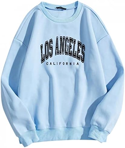 Aniwood Női Túlméretezett Melegítőfelső Los Angeles-i Kalifornia kapucnis felső Sleeve Hosszú Ujjú Barátok Pullovers