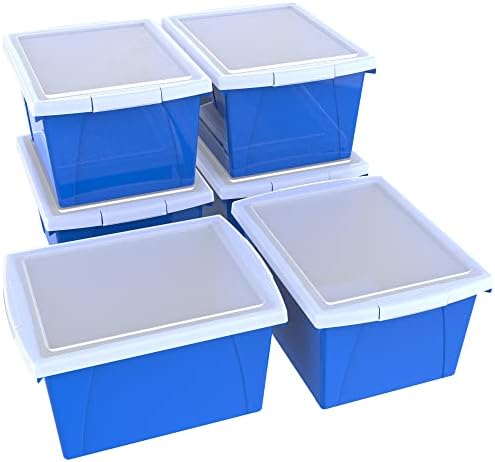 SVNP 4 Literes Műanyag tárolóban Fedő neked, Letter Méretű, Vegyes Színek, 6-Pack (Szín : Kék)