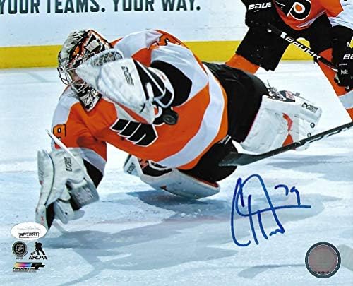 Carter Hart Búvárkodás Mentés Philadelphia Flyers Dedikált 11 x 14 Hoki Fotó - SZÖVETSÉG Hitelesített