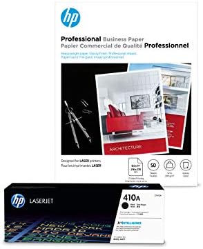 HP 410A Fekete Toner + HP Professzionális Papír, Fényes, Lézer, 8,5 x 11, 50 lap