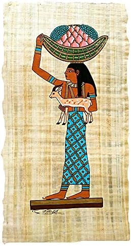 Eredeti Egyiptomi Papirusz Papirusz Kínál Készült, Kézzel Festett Egyiptomban által Mesterek, Kézművesek Kairóban, 25